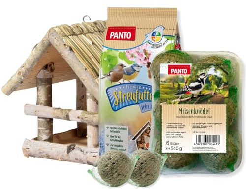 PANTO Heimatpaket – Wildvogelfutter Set, Vogelhaus & Streufutter