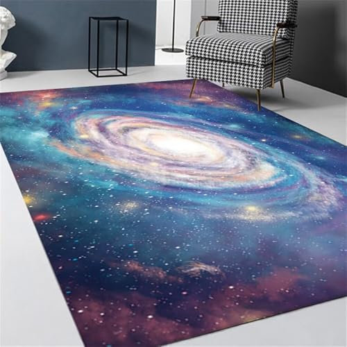 RUGMRZ Kinderzimmer Teppiche Abstrakte Geometrische Sofa-Wohnzimmerdekoration, Langlebig, rutschfest Und Pflegeleicht Teppich Läufer Flur Blau Teppich Befestigung Boden Teppich Wohnzimmer 180X250CM