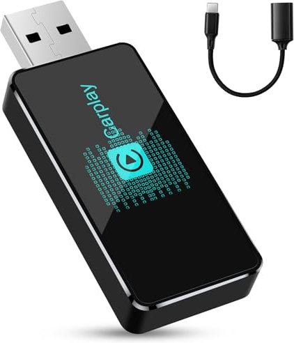 CarPlay Wireless Adapter für iPhone - 2025-Neueste USB Wireless Carplay Adapter OTA Upgrade Plug & Play Stabiler Schneller Mini Car Play Kabelloser Stick für Apple iOS 10+ & Autos mit Carplay
