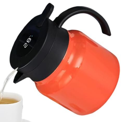 Brocca termica per bevande calde, teiera isolata | Brocche di caffè termiche portatili 1L - caffettiera, brocca di acqua calda di grande capacità, distributore di bevande, caraffa di caffè sottovuoto