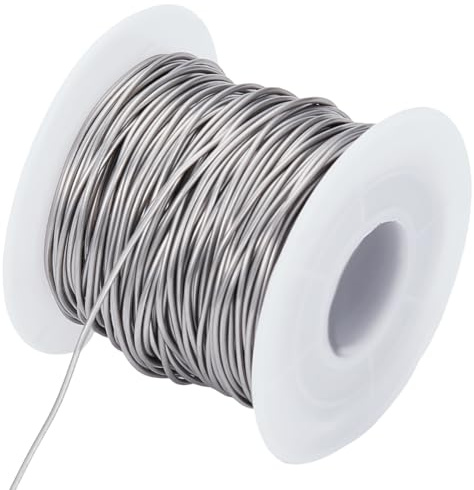 Beebeecraft 1 Rolle 18 Gauge 304 Edelstahl Basteldraht 32m Schmuckdraht Für Schmuck Mit Spule Zum Umwickeln von DIY Schmuck Armbändern Und Ohrringen