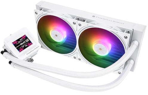 TR-FW SE 240 ARGB White CPU Water Cooler,2 PWM Fans Water Cooling System,IPS LCD Screen with 320 * 240 Resolution,for AM4/AM5,Intel LGA1851/1700,Computer CPU Liquid Cooler for 2in IPS Display