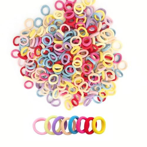 400 Pièces Elastique Cheveux Fille, Petit élastique Cheveux, Epais en Coton Sans Couture, Mini Chouchous Multicolore Accessoire Cheveux pour Bébé, Enfants