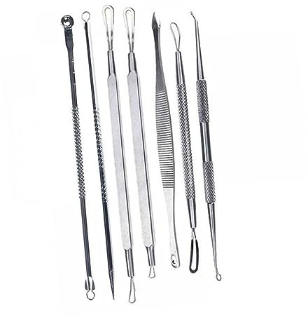 ARTSEWPLY 7 Piezas Kit de Extractores de Puntos Negros y Comedones para Limpieza Facial Herramientas Profesionales para Eliminar Imperfecciones y Granos Adecuado para Tipo de