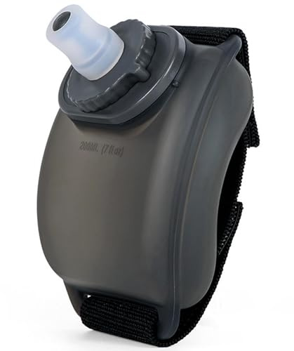 Borraccia da corsa a mani libere, fiaschetta da polso in silicone, fascia idratante indossabile, impostazione di bottiglie d'acqua per sport all'aperto, soluzione leggera con capacità di 200 ml per