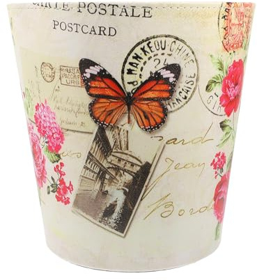PRETYZOOM Poubelle Cuir Européen sans Couvercle Corbeille Décorative Étanche pour Bureau et Maison Rangement Pratique pour Déchets et Papiers