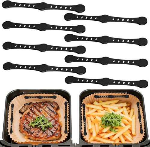 Taimimy 8Pcs Imanes para Papel de Freidora de Aire, Hebilla Silicona Magnética, Clips Silicona Freidora Aire, Accesorios para Freidora de Aire para Airfryer para Sujetar Papel de Pergamino
