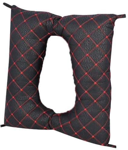 Toilet Chair Anti-bedsore Cushion, Pure Cotton Thickened Cushion Design, Four-ring Fastening Anti-slip System, 40x40cm Multi-functional Size, Elderly Care Toilet Cushion