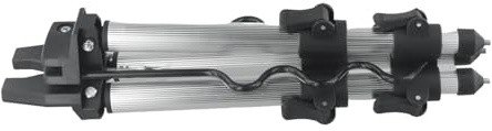 Rehoetom Soporte retráctil para caña de pescar, trípode plegable de aleación de aluminio para bastones de pesca telescópicos y de mano, longitud de pierna ajustable con picos de tierra, (A plateado)