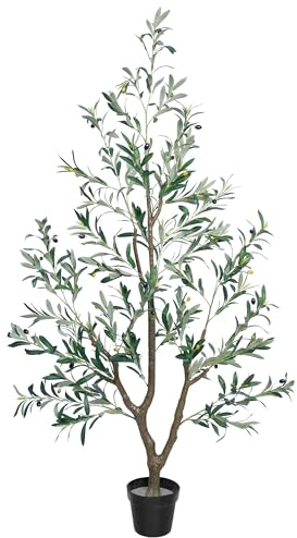 Vitalismo Artificial Olive Tree, 160 cm, Large Artificial Plant, Artificial Tree, Olive Tree Plant in Pot, Modern Decoration for Home, Living Room, Bedroom, Balcony, Office
