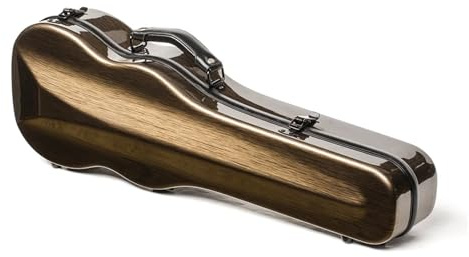 Geigenkoffer Geigenkoffer, Geigenkasten, Kohlefaser, Dunkelgold, 4/4-Größe, mit doppelten Schultergurten, wasserdicht, ultraleicht FüR Musikinstrumente