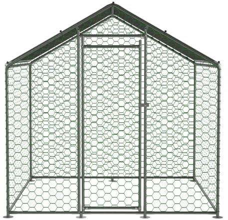 Hühnerstall Freilaufgehege Kleintiergehege Auslauf 2x2x2m mit Sicherheitsschloss, wasserdichtem PE-Dach, für Hühner, Kaninchen, Enten & Kleintiere