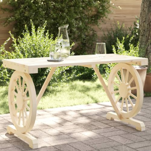 Kaloriko Trädgårdsbord av massiv gran 115 x 55 x 65 cm stabilt väderbeständigt för terrass balkong utomhus camping som fällbord picknick loungebord sidobord matbord