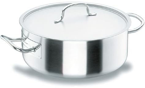 Lacor 50045 - Cacerola, Plata, 45 cm - Uso Profesional y Doméstico | Para guisos y cocciones uniformes; diseñado para acompañarte en tus preparaciones diarias con comodidad y buen resultado