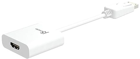 j5createDisplayPort to DVI Adapter JDA154, Mini Portable, 1080P@60Hz, 9.9 CM for Mac, PC, Monitor, TV, Projector White