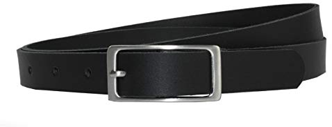 Vascavi Ledergürtel, 2 cm breit, Made in Germany, echt Leder Gürtel für Damen, als Hüftgürtel, kürzbar (110 cm Gesamtlänge 120 cm, Schwarz)