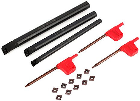 SCLCR Porte-Outils CNC pour alésage de Trou intérieur, Porte-Outils de Tournage Interne + 110 pièces Ccmt0602 Insert + 3 clés à molette, Barre d'alésage de