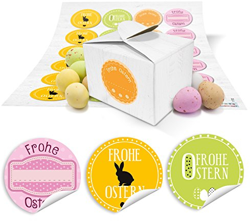 Logbuch-Verlag 24 Ostern Geschenkschachteln 8 x 6,5 x 5,5 cm Osterverpackung klein Schachtel Kunden Kinder mit Sticker