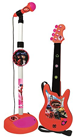 Reig 2675 Ladybug Gitarre mit Standmikrofon und Verstärker