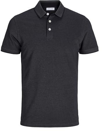 JACK & JONES Herr Jjepaulos Ss Noos 12136668 Polotröja, Dark Grey Melange, XXL