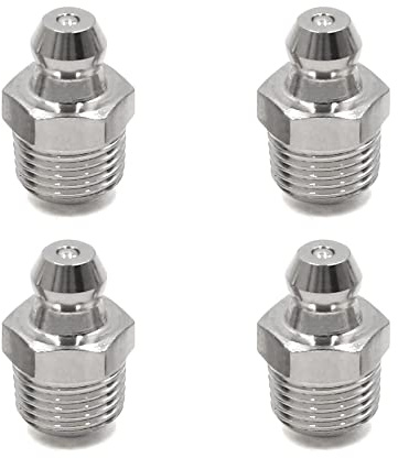 sourcing map 4pcs 1/8 Thread Stainless Steel Straight Grease Nipple Fitting
