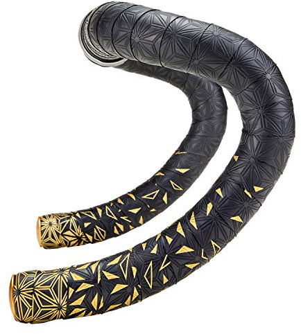 Supacaz Bar Tape - Super Sticky Kush - Star Fade - Gold + Gold Star Plugz - Cycling Handlebar Tape