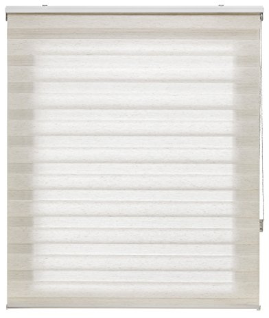 Blindecor | Estor Enrollable Noche y Día a Medida | Doble Capa | Color Lino | 150 x 180 cm (Ancho por Alto) Tamaño de la Tela 147 x 175 cm | Estores para Ventanas