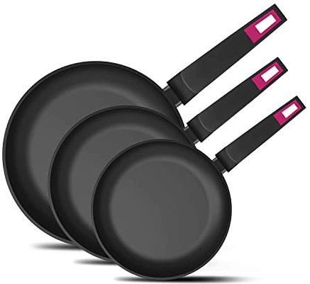 Taurus Best Moments Set di Padelle 18 + 22 + 26 - Set di padelle in alluminio forgiato, diametro 18 + 22 + 26 cm, impugnatura ergonomica