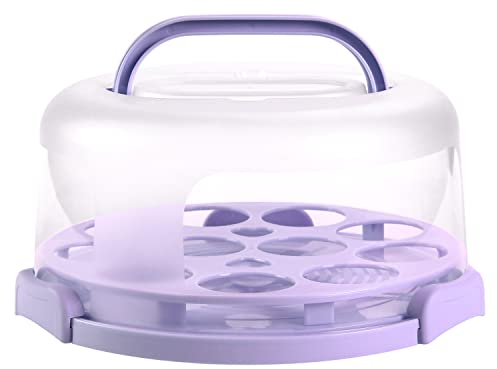 Porta Torte con Coperchio, Ohuhu Porta Torte Rotondo Portatile per 10 Pollici Torte, Scatola per Torte con Base a Due Lati per Trasportare Torte Noci Frutta, Ottimo Regalo per Le Donne