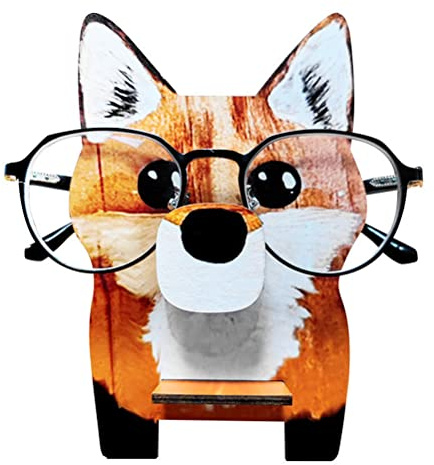 ARTOCT Hölzerner Brillenhalter, fuchsförmiger Brillenständer, Brillenhalter, Sonnenbrillenhalter Home Office Desk Decor
