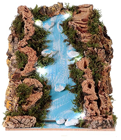 Holyart Wasserfall für Krippe Licht und Batterie 15x20x15cm
