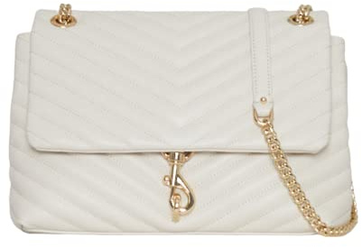 Rebecca Minkoff Bolso de Hombro Edie Flap, Mujer, Perla, Talla única