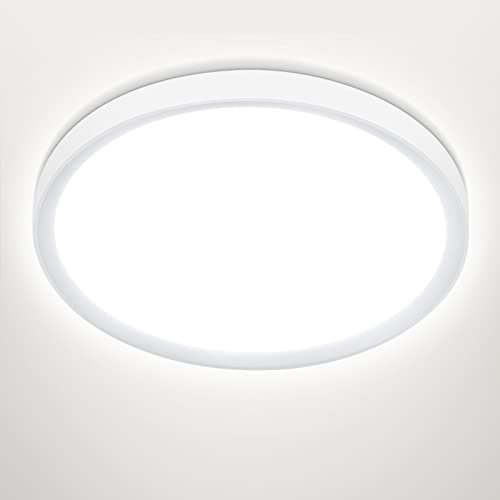 Befurglor 24W LED Ceiling Light Ø 28.5cm, 5000K Daylight White 2200LM,150W Equivalent, Modern LED Bathroom Light for Living Room,Bedroom, Kitchen, Hallway, Office