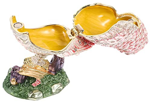 BESPORTBLE Vintage Schmuckbox Eule Schmuckschatulle Metall Schmucketui Schmuckdose Schmuck Box Retro Europäischen Stil Geschenkbox Ohrringe Ehering Box für Hochzeit Damen Geschenk Rosa