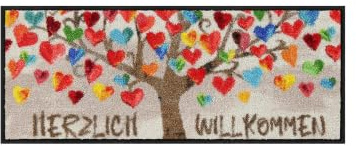 Salonloewe Minimatte Herzbaum I Schmutzfangmatte & Fußabtreter für Innen 30 x 75 cm
