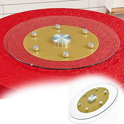 BIRLD Rotating Tablett Lazy Susan Drehteller, 90cm Transparent Gehärtetem Glas Drehteller, Drehbare Servierplatte Für Tischplatte, Schwerlast (Size : 100cm/38inch)