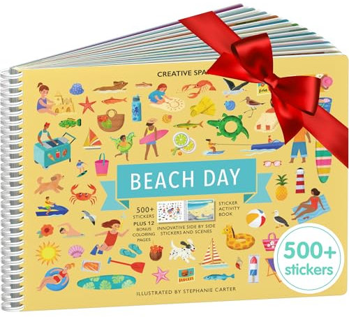 Cupkin Beach Day Sticker Book | 12 Coloring & Activity Pages, 500+ Stickers