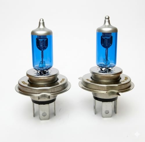 Hallenwerk Blue Vision Optik 2x Stück H4 P43t 60/55W 12V Auto Halogen Lampen Faltschachtel - E-Prüfzeichen