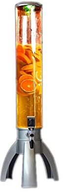 Distributeur de Boissons Tour à bière d'argent, 100 oz Distributeur de bière avec lampes de tubes de glace et robinet, garde le froid for la maison, le bar et le restaurant Tireuse a Biere/Girafe à Bi