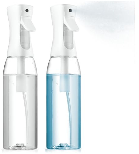 2 Pack Continuous Spray Bottle for Hair & Cleaning - 17 OZ Ultra Fine Mist Sprayer | Water Spray Bottle Mister (2pk 17oz)