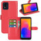 BOCTECH Funda para Alcatel 1B 2022, Carcasa con Tapa Flip Case Libro de Cuero PU Piel y Silicona Suave Cartera Cover Antigolpes con Cierre Magnético, Ranura para Tarjeta y Función de Soporte, Rojo