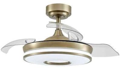 FABRILAMP AKUNADECOR Ventilador Dc Con Led Integrado Modelo Dani S Dorado