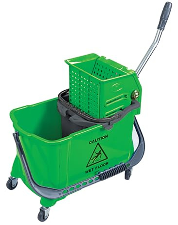 La Briantina Carrello Lavapavimenti Rombo con Strizzatore e Rotelle Professionale, 34 Litri, 69x32x72 cm, Codice Colore Verde