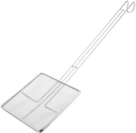 MAGICLULU Espumadera De Cocina De Acero Inoxidable Cuadrada Colador De Malla Fina, Recogedor De Aceite Resistente, Espumador Ergonómico Para Freír y Cocinar, Uso Doméstico, Utensilio Reutilizable