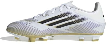 Adidas Botas de fútbol Unisex F50 Club Firm Multi Group, UE, Blanco, Negro, Dorado, metálico, 43 1/3 EU