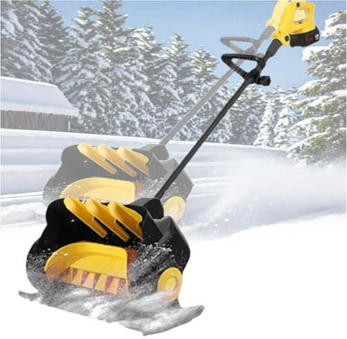 FKONGD Pala da Neve elettrica, direzione Regolabile da 1200 W, Motore Potente e Impugnatura Regolabile, Piccolo spazzaneve a Spinta Manuale, per Pulizia vialetto, Patio, Parco Giochi, Fattoria