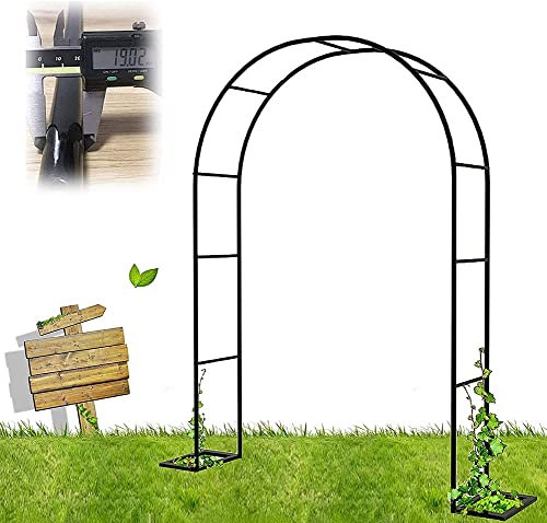 Arche de jardin en métal pour plantes grimpantes, arche de mariage pour pelouse, jardin, terrasse, large 180 × 220 cm, structure métallique robuste en noir, blanc et vert, décoration extérieure pour