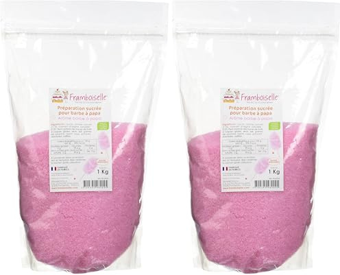 Framboiselle Préparation Sucrée pour Barbe à Papa Arôme Barbe à Papa 1 kg (Lot de 2)