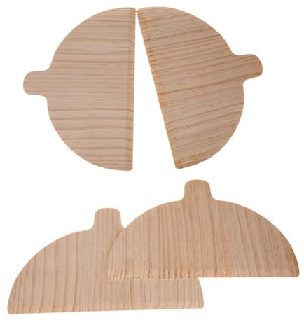 AOOOWER Lot de 4 pelles à pizza demi-circulaires multifonctions avec poignée en bois - Accessoire de cuisine professionnel