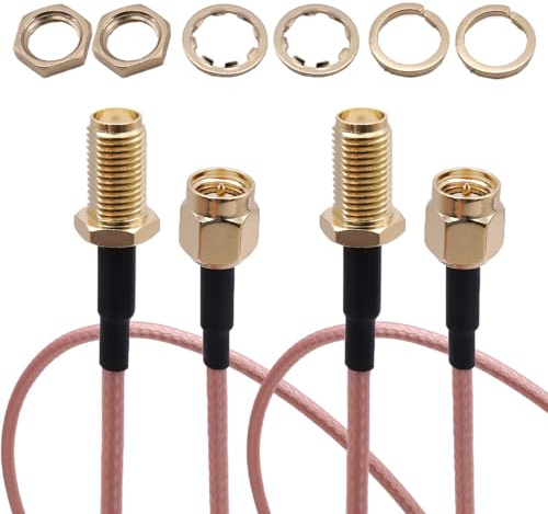 2 Piezas Cable Alargador Rpsma, Cable SMA RG316, Cable Coaxial de Extensión de Antena 4G LTE SMA Hembra a Macho de 30 cm, RG316 para Módem, Enrutador Celular, Cámara de Seguridad y Radioaficionado